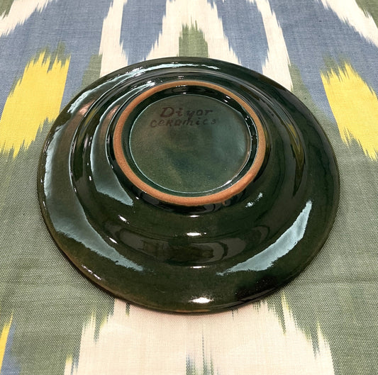 【新商品】リシタン陶器・手描き模様・17センチ皿 C(一点もの)
