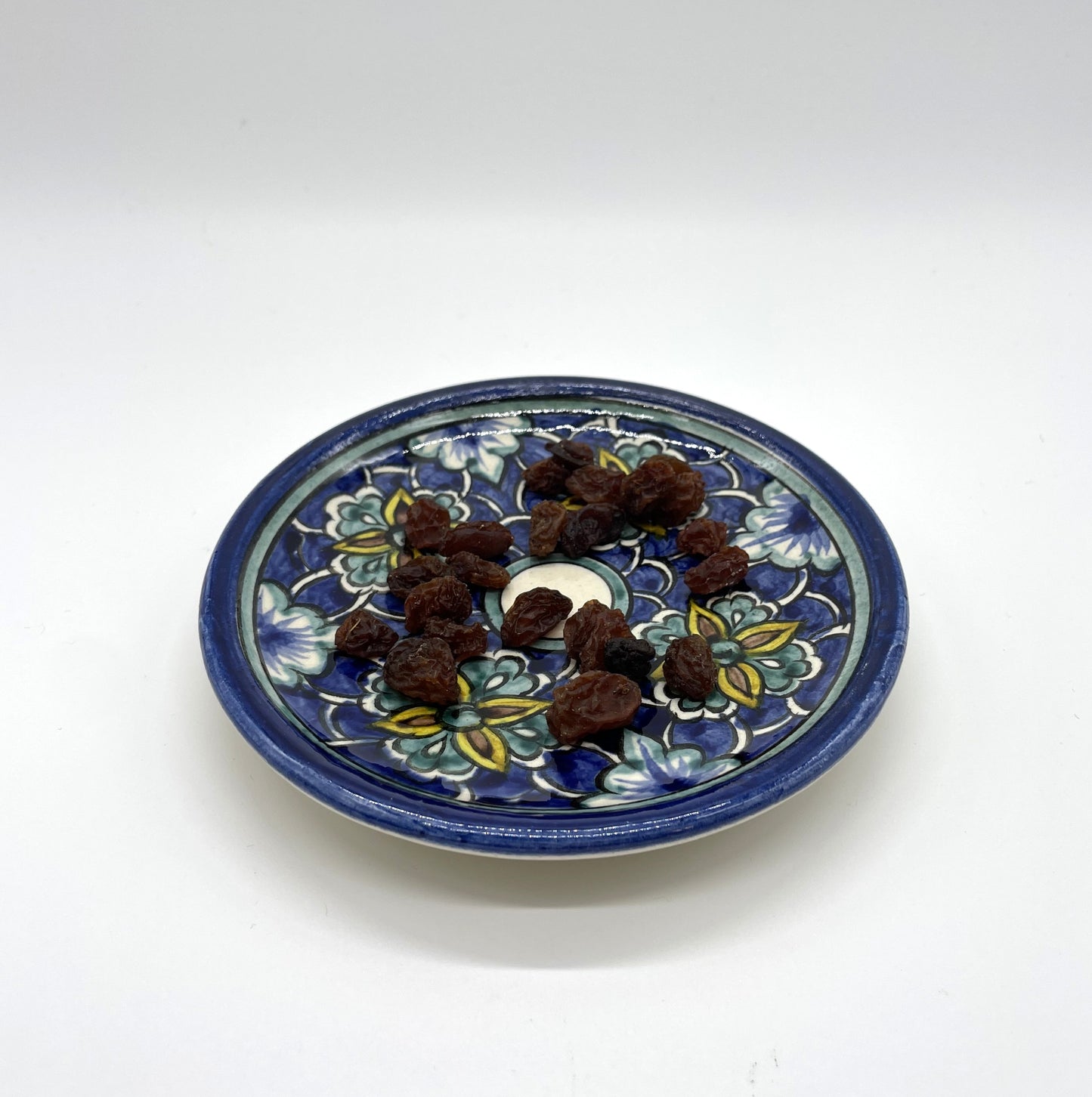 【リシタン陶器】小皿(石榴ザクロの花模様・職人による手描き)化粧ケース入り