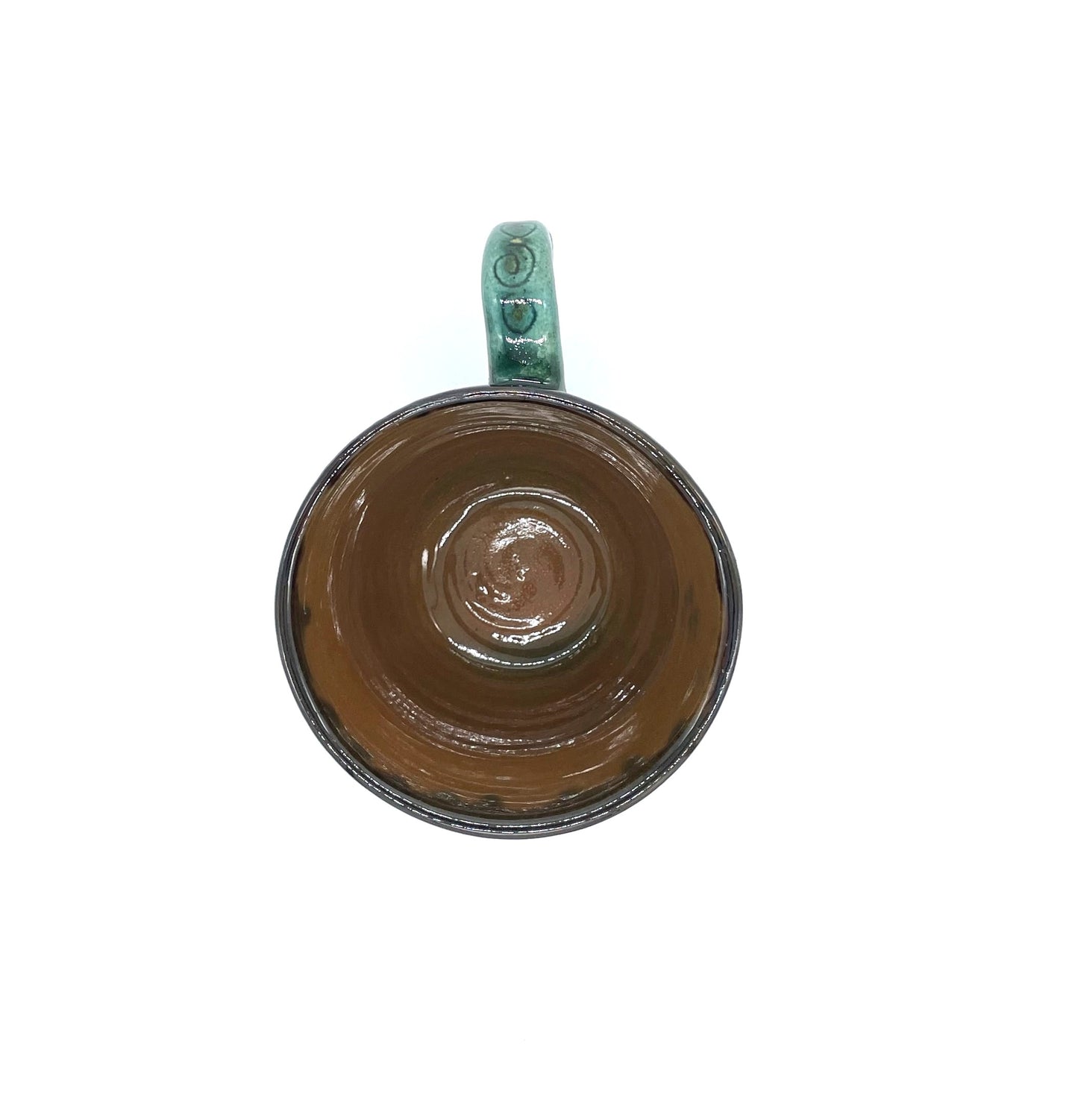 残り1点のみ【新商品・花模様】イシコールの深い青・リシタン陶器マグカップ(一点もの)