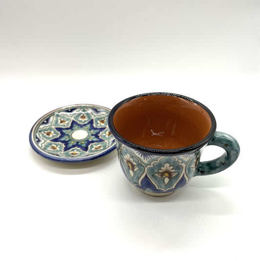 入荷しました★化粧箱入りギフト包装【リシタン陶器C】コーヒーカップ&小皿ソーサーのセット