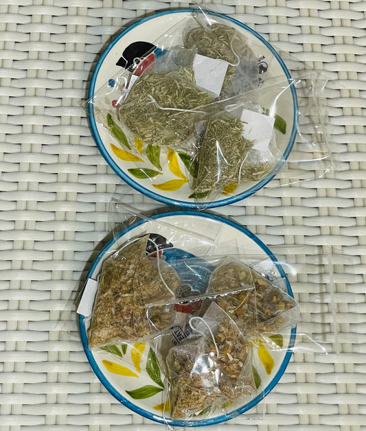 【お徳用大袋シリーズ】個包装ティーバッグ(リラックス系のハーブティー詰合せ)・眠りや鎮静効果・カモミール(サフラン入り)3包&さっぱり味わい・レモングラス3包【レターパックライト対応可・全国一律430円配送可】