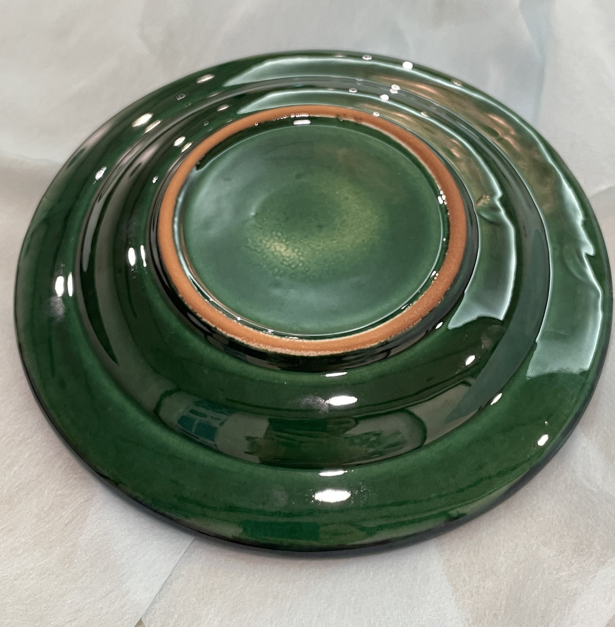 【新商品】作家エサノフ・リシタン陶器・手描き模様・１７センチ皿 A（一点もの）