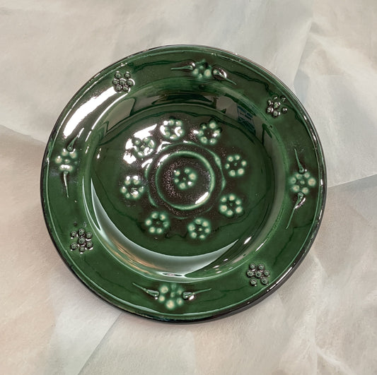 【新商品】作家エサノフ・リシタン陶器・手描き模様・１７センチ皿 B（一点もの）