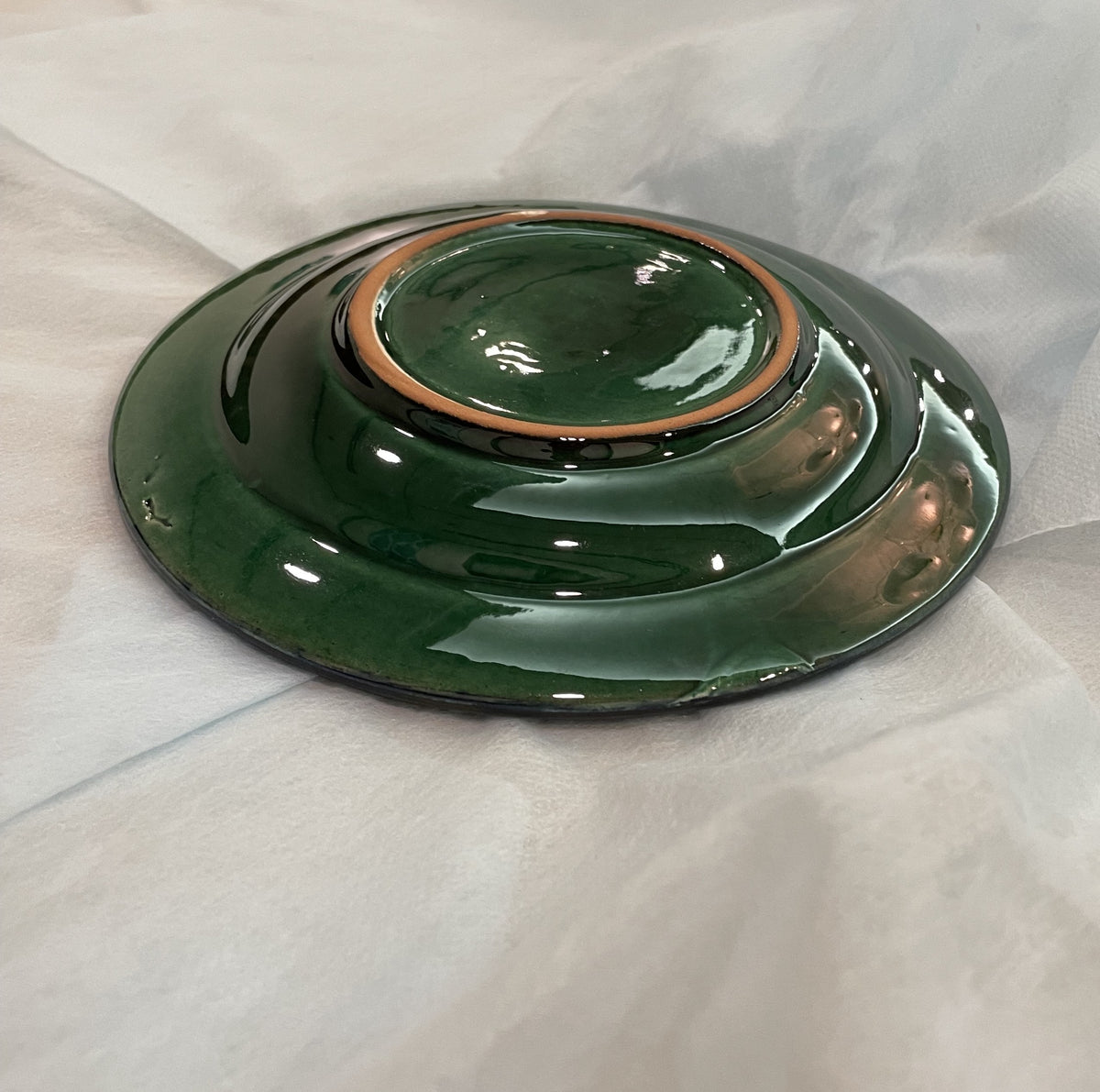 【新商品】作家エサノフ・リシタン陶器・手描き模様・１７センチ皿 B（一点もの）