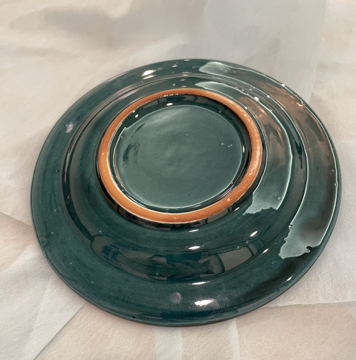 【新商品】作家エサノフ・リシタン陶器・手描き模様・フチ周りイッチン盛技法１７センチ皿 C（一点もの）