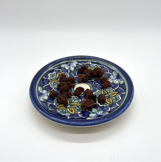 【リシタン陶器】小皿（石榴ザクロの花模様・職人による手描き）化粧ケース入り