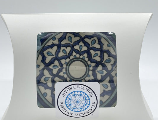【リシタン陶器】小皿（Blue&White・職人による手描き）化粧ケース入り
