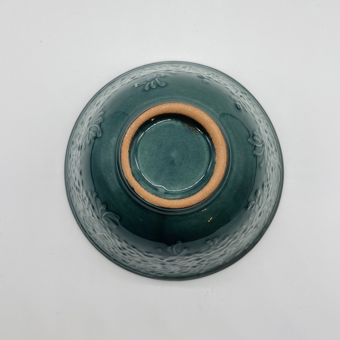 new【リシタンブルー・イシコールの深い青】カフェボウル（手描き茶碗・植物文様・一点物）