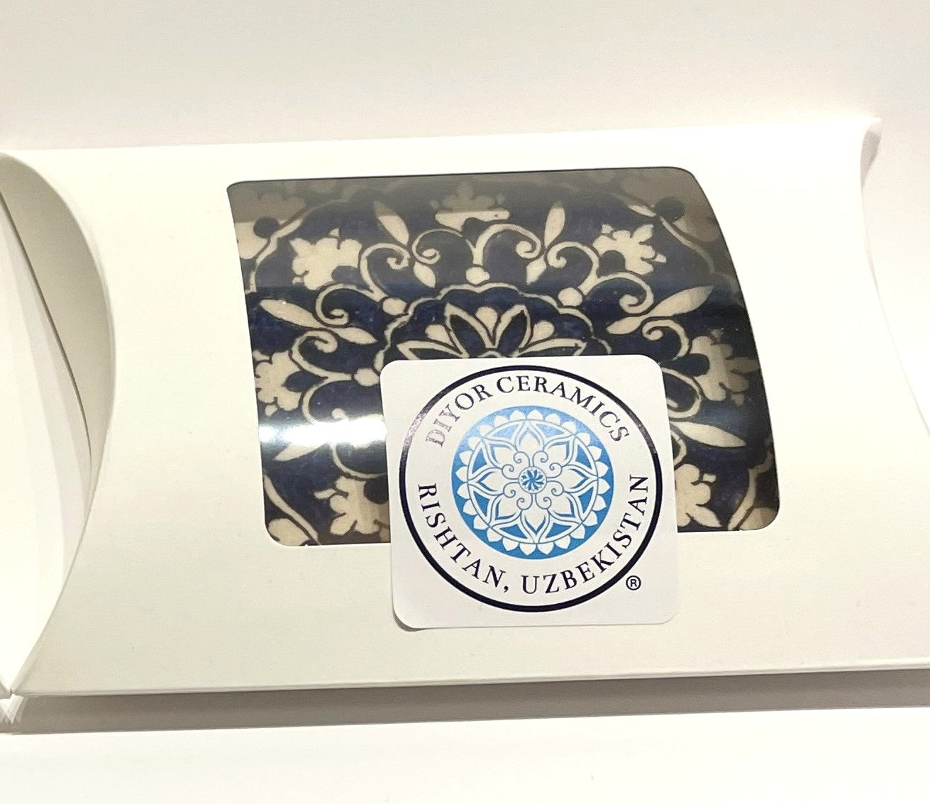 【リシタンWhite＆Blue模様】正方形タイル（菓子皿・鍋敷＆コースターにもぴったり）