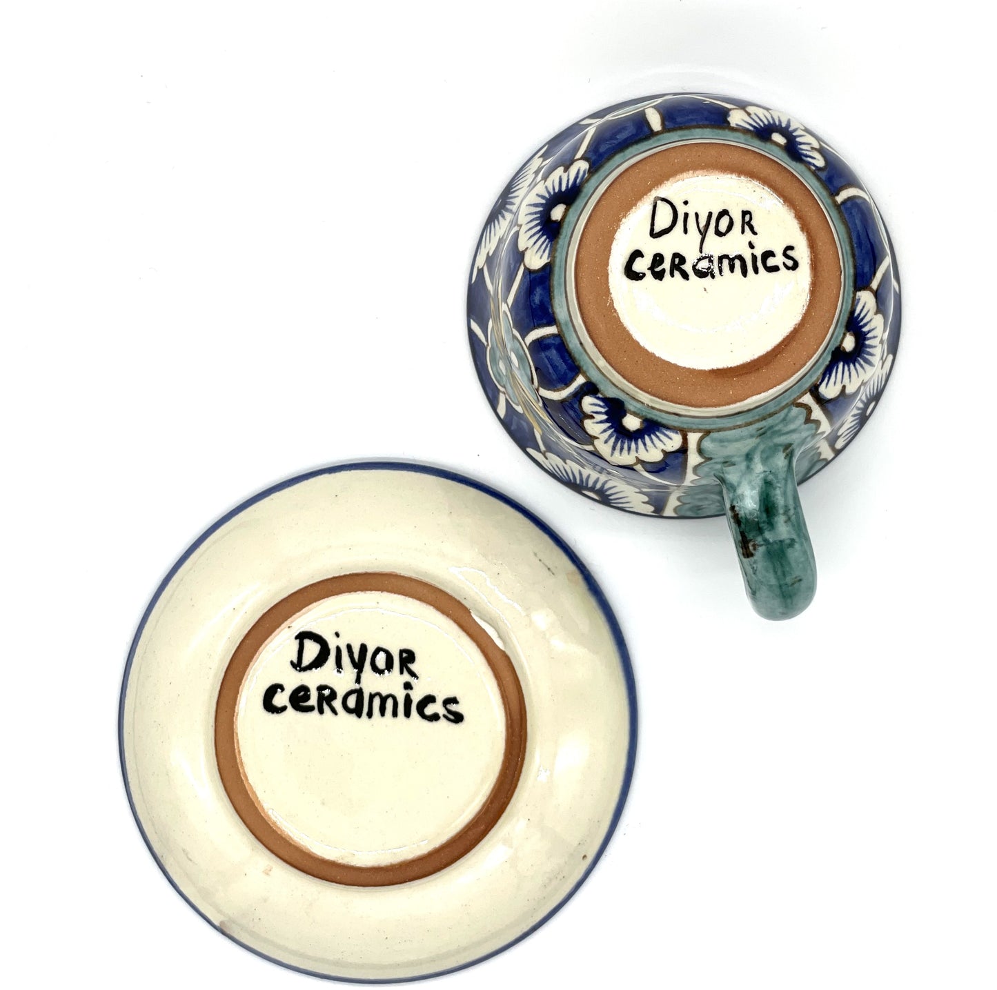 入荷しました★化粧箱入りギフト包装【リシタン陶器B】コーヒーカップ＆小皿ソーサーのセット