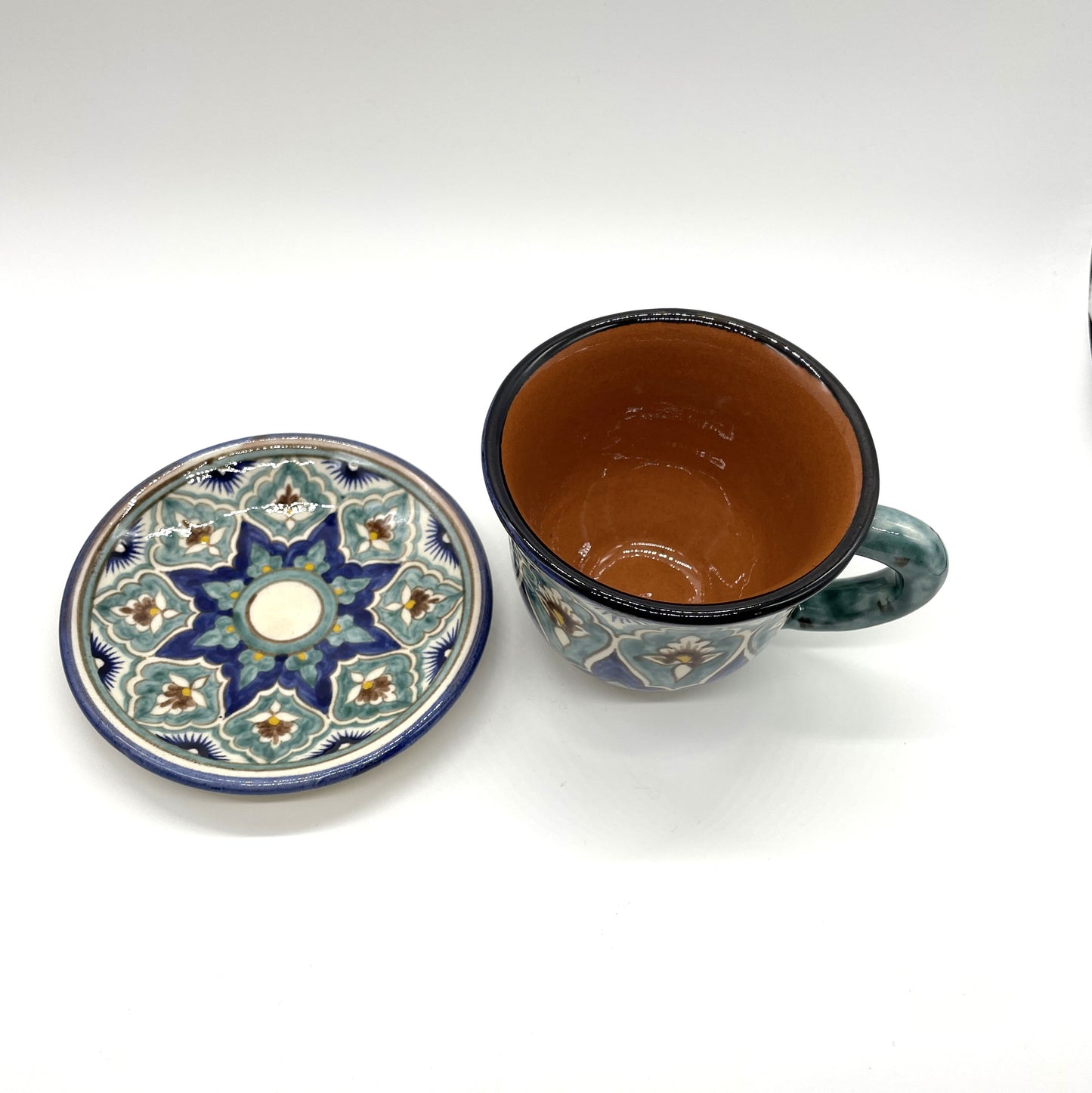 入荷しました★化粧箱入りギフト包装【リシタン陶器C】コーヒーカップ＆小皿ソーサーのセット