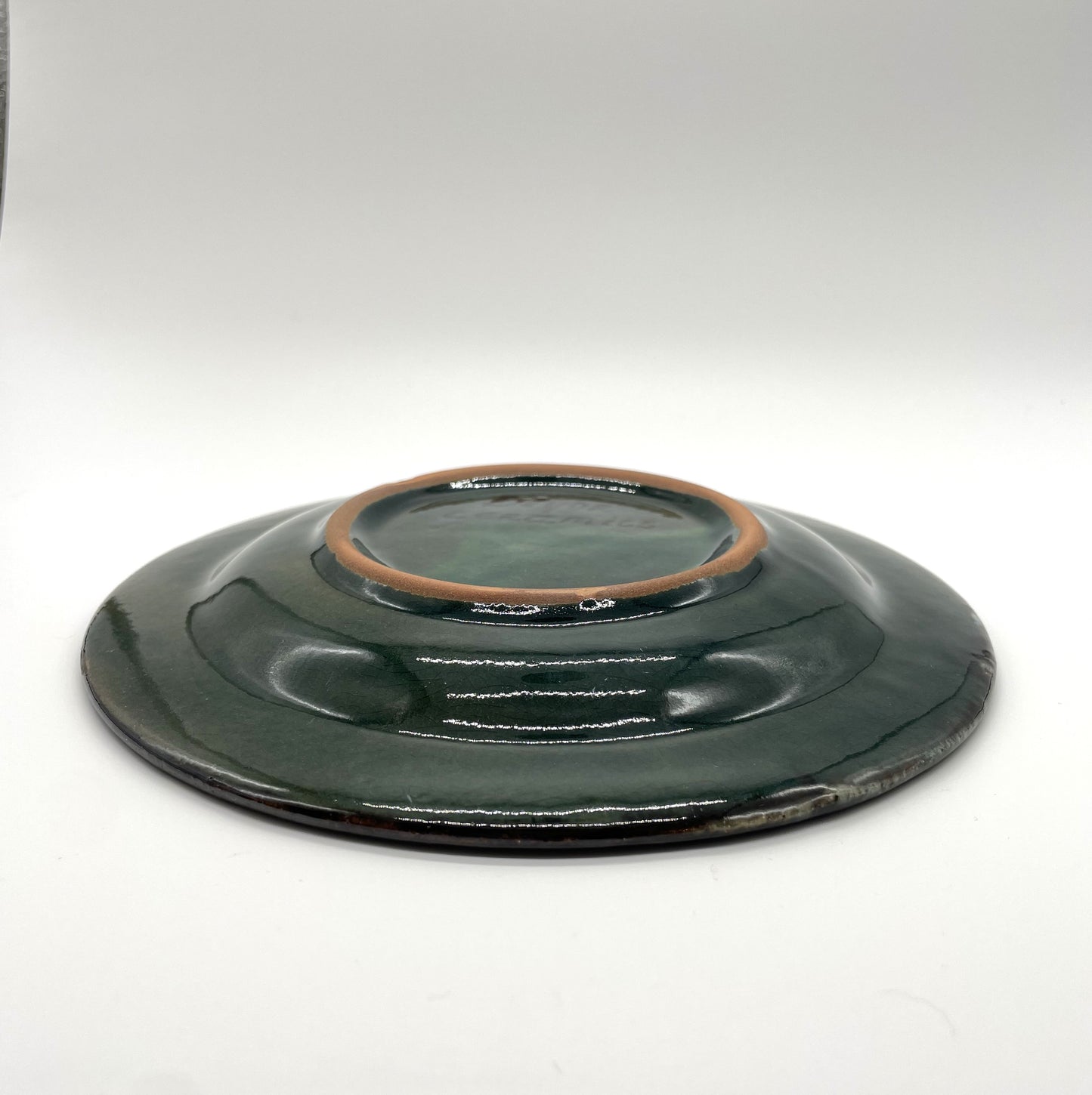 【新商品】リシタン陶器「ザクロの花」直径17.5センチ皿・手描き模様（一点もの）