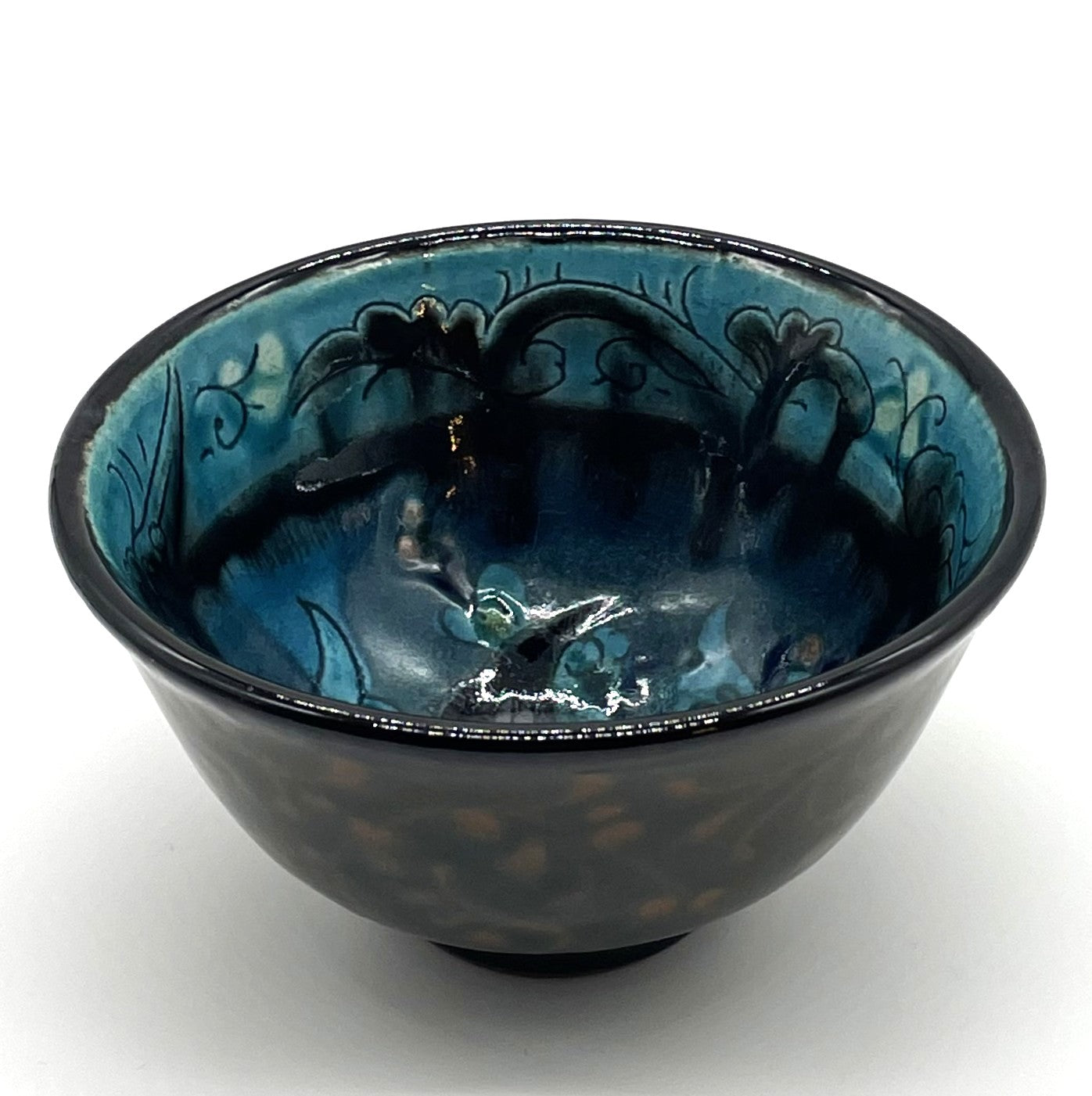 ★５月のNEW【しまろぜ×リシタン陶器販売１周年記念】陶芸家サイン入りカフェボウル（リシタン陶器・茶碗C・一点物の手描き）
