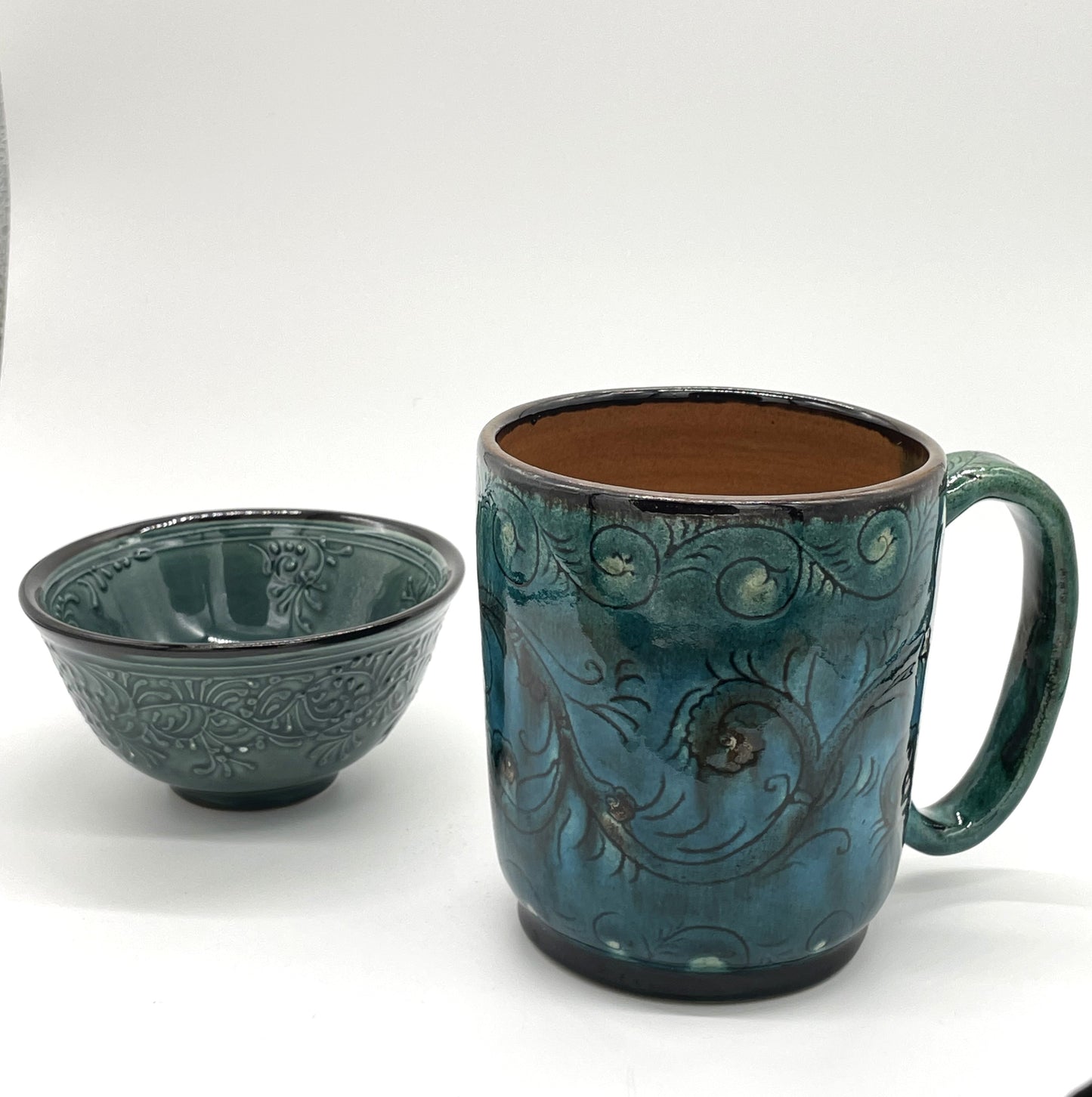 ★６月のNEW【しまろぜ×リシタン陶器販売１周年記念その３】陶芸家サイン入り（リシタン陶器・ジョッキA・一点物の手描き）