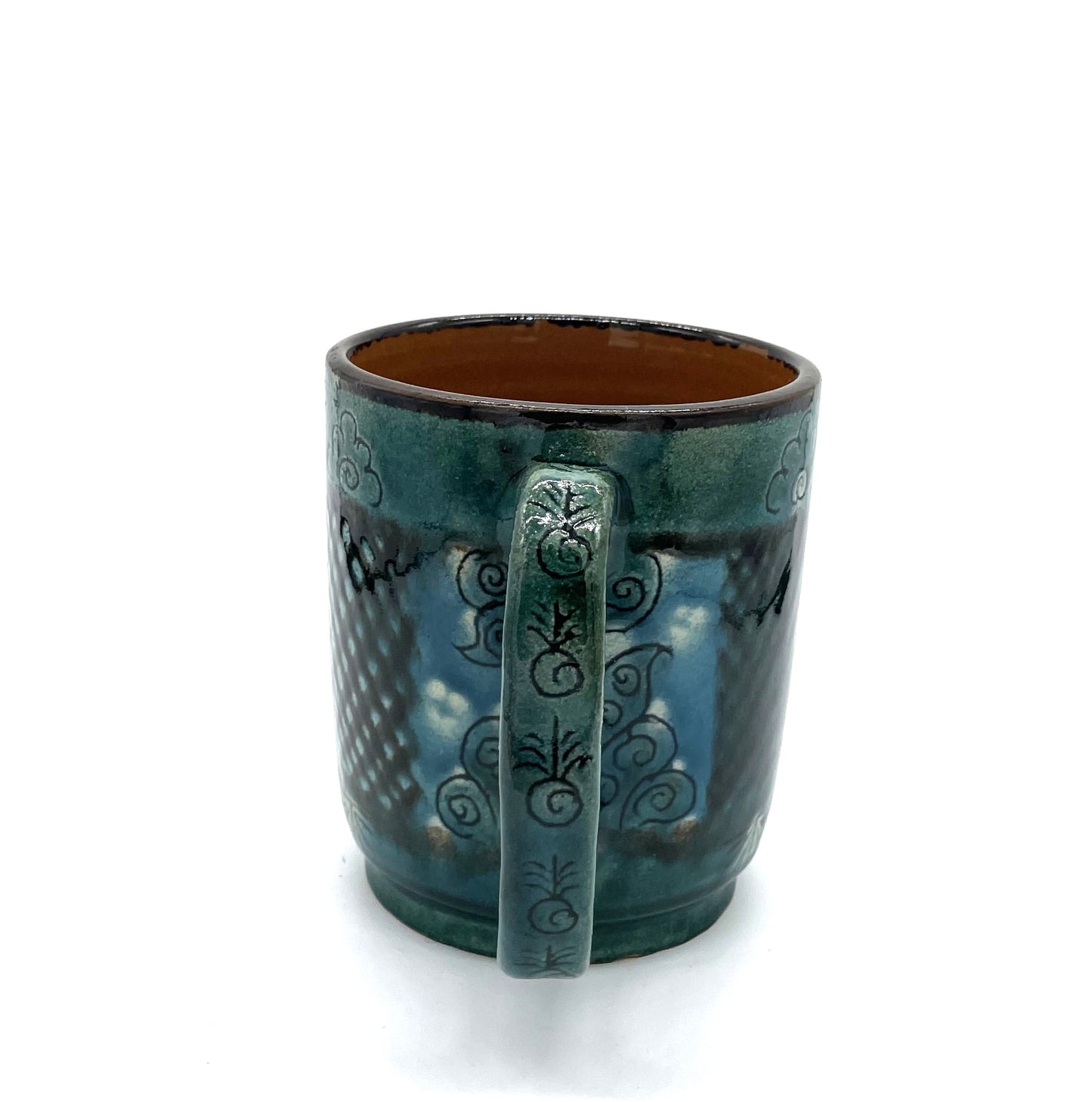 ★６月のNEW【しまろぜ×リシタン陶器販売１周年記念その３】陶芸家サイン入り（リシタン陶器・ジョッキB・一点物の手描き）
