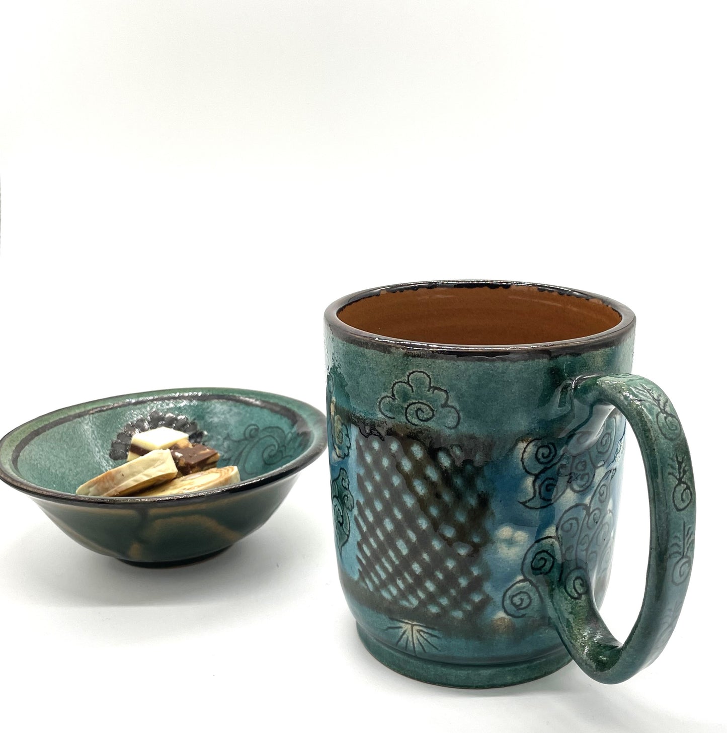 ★６月のNEW【しまろぜ×リシタン陶器販売１周年記念その３】陶芸家サイン入り（リシタン陶器・ジョッキB・一点物の手描き）